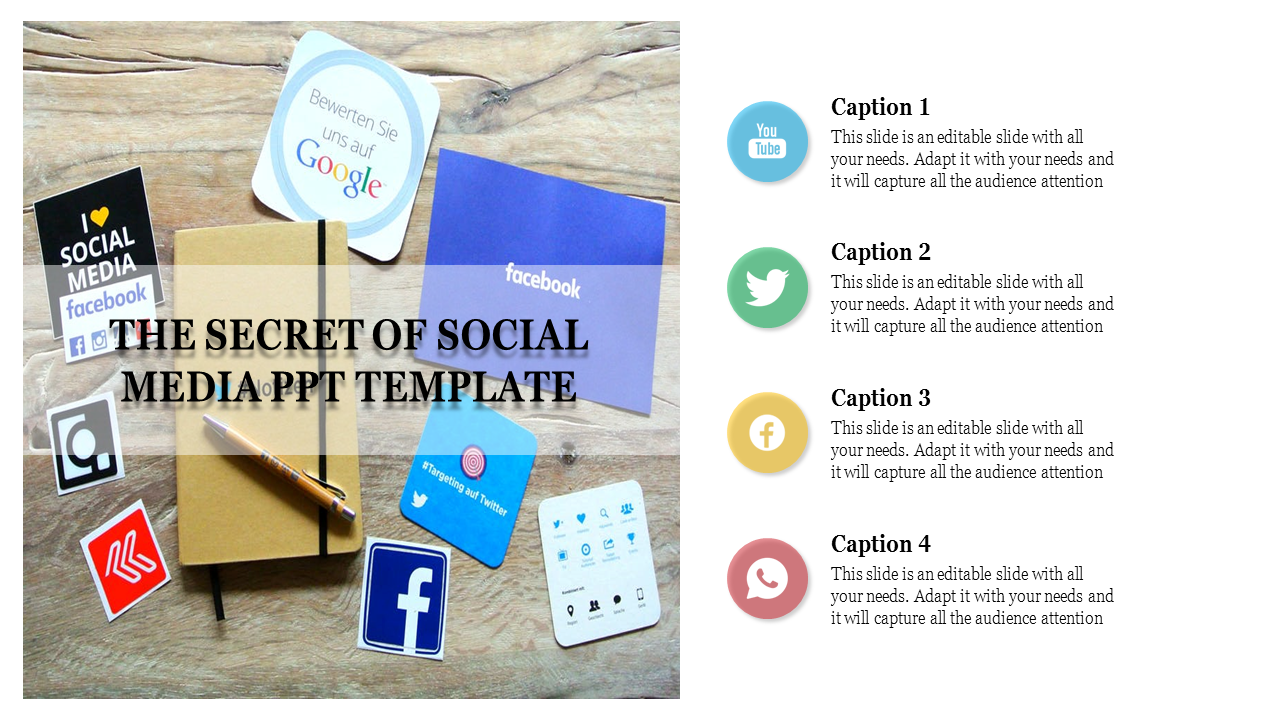 social media ppt template-The Secret of SOCIAL MEDIA PPT TEMPLATE
